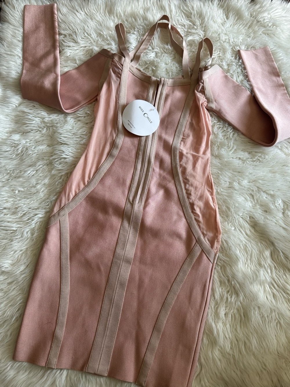NWT Miss Circle Blush Pink Bodycon Bandage Dress